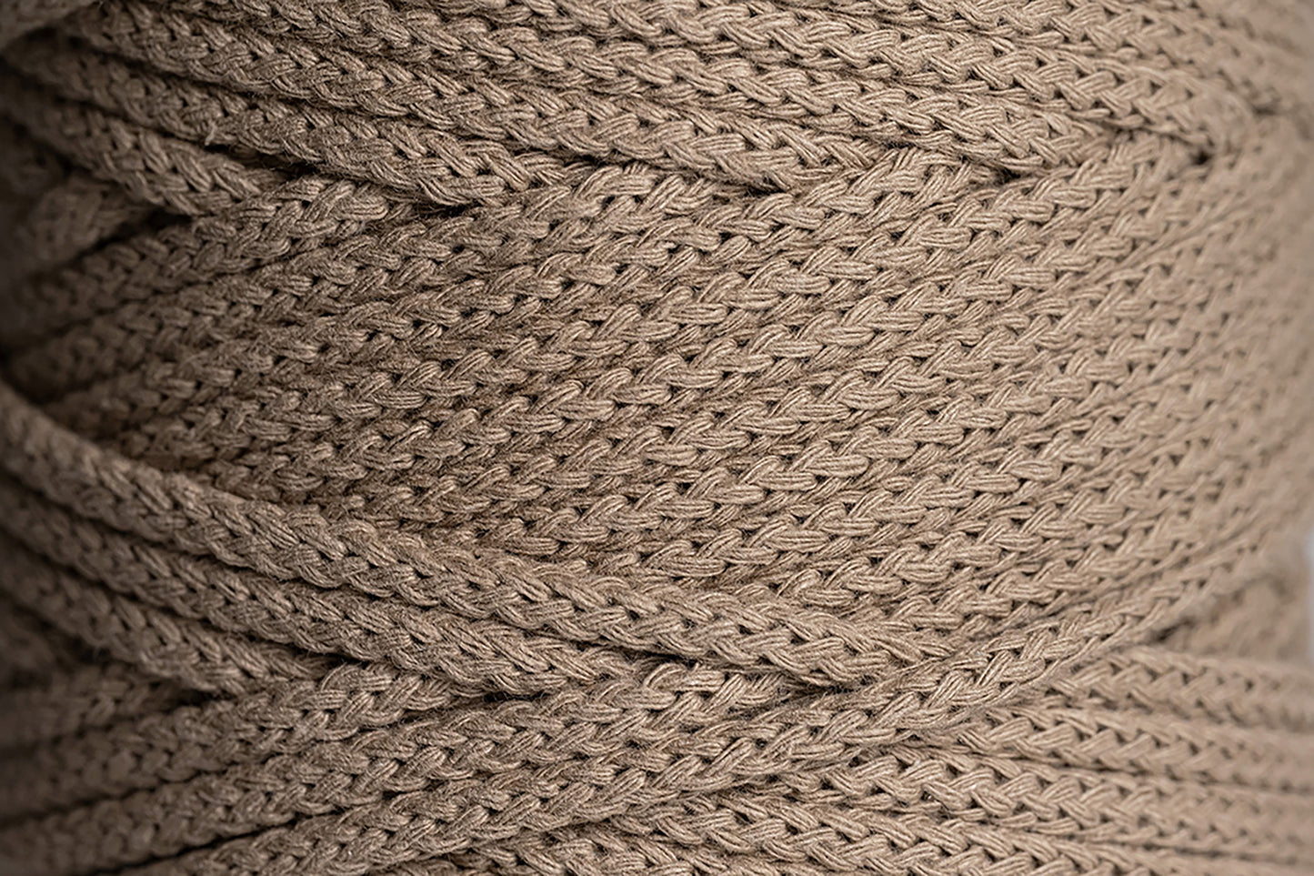 Braided Cotton Cord 5 mm x 100m (Latte) - Premium Braided Cord for Crochet Macrame,Craft & DIY Project