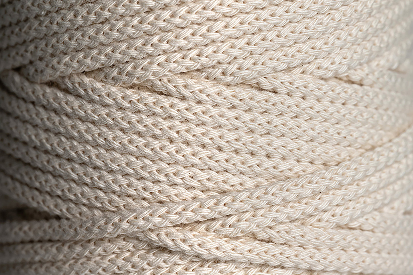 Braided Cotton Cord 5 mm x 100m (Natural) - Premium Braided Cord for Crochet, Macrame Craft & DIY Project