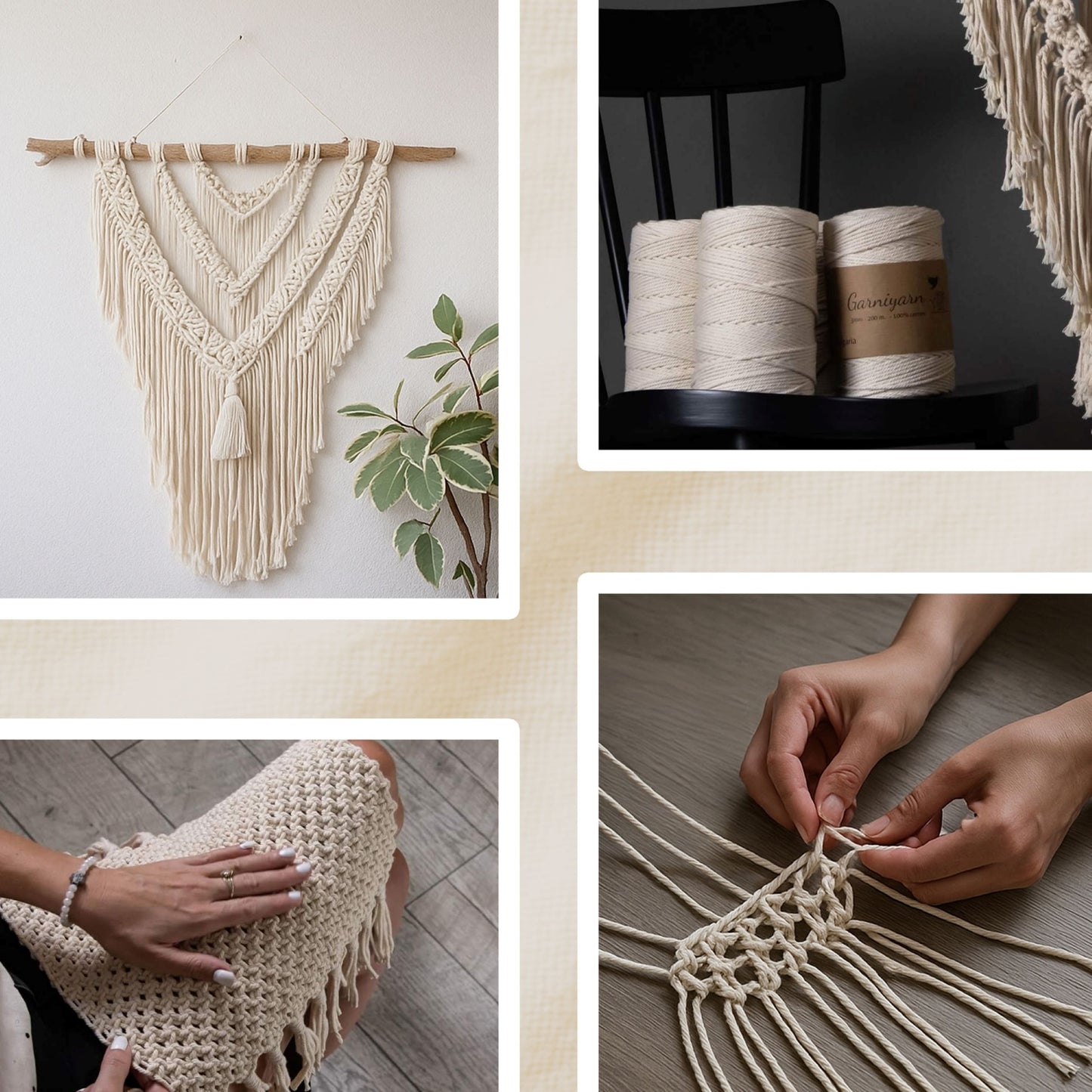 Macrame cord 3 mm Premium 100% Cotton , 100m Christmas Three