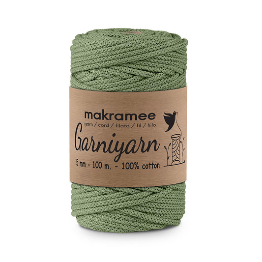 Braided Cotton Cord 5 mm x 100m (Sage Green)  - Premium Braided Cord  for Crochet , Macrame , Craft & DIY Project